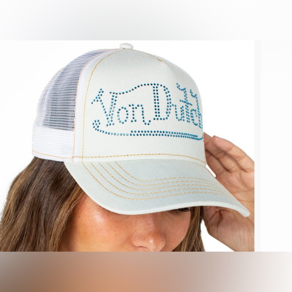 Von Dutch Light Stone Denim Snapback Trucker Hat!
